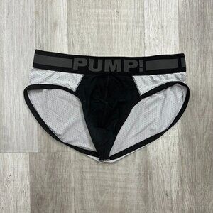 Pump Brief Underwear Gray and Black Lightly XL